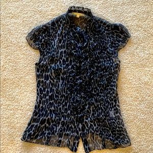 Nanette Lepore leopard chiffon blouse